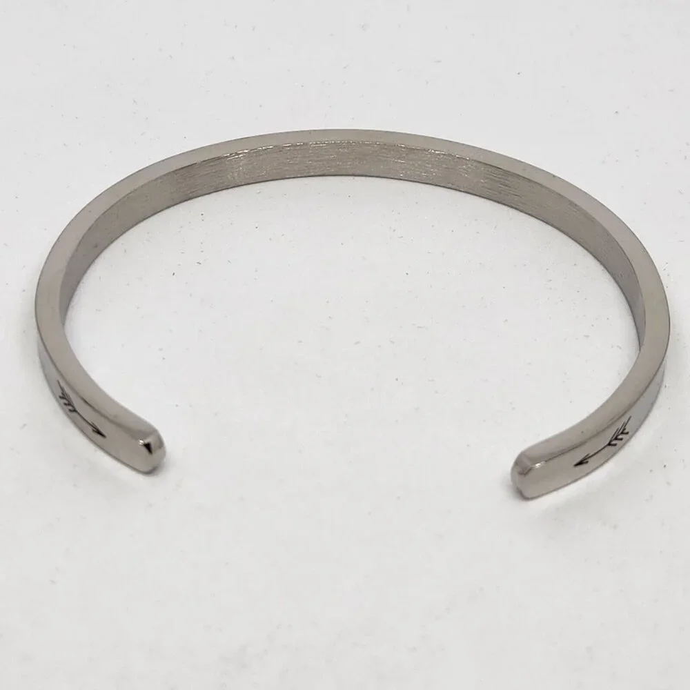 Affirmation Bracelet Open Cuff I Am The Storm Silver Tone Inspiration - Picture 3 of 8